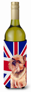 Dog with English Union Jack British Flag Wine Bottle Hugger - 615872827091