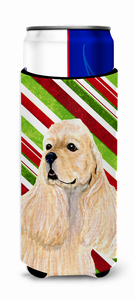 Candy Cane Christmas Design with Dog Ultra Hugger for slim cans - 615872747290