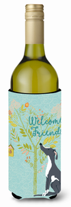 Welcome Friends with Dog Wine Bottle Hugger - 652259200931