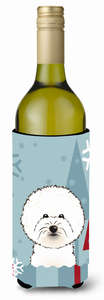 Winter Holiday Dog Design Wine Bottle Hugger - 638508124265
