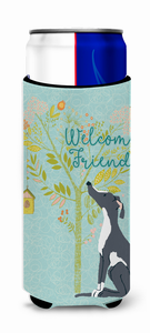 Welcome Friends with Dog Ultra Hugger for slim cans - 652259201587
