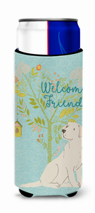 Welcome Friends with Dog Ultra Hugger for slim cans - 652259201624