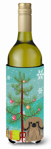 Merry Christmas Tree with Dog Wine Bottle Hugger - 638508540263