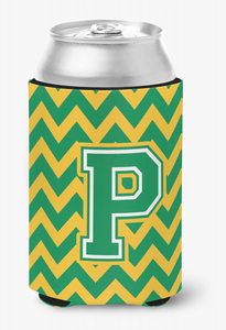 Monogram Letter Chevron Can or Bottle Hugger - 638508276957