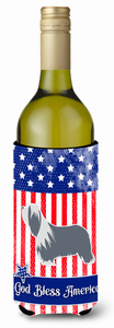 American Flag and Dog Wine Bottle Hugger - 638508497055