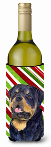 Candy Cane Christmas Design with Dog Wine Bottle Hugger - 615872709489