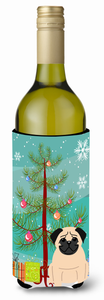 Merry Christmas Tree with Dog Wine Bottle Hugger - 638508539328