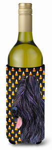 Candy Corn Halloween Design with Dog Wine Bottle Hugger - 615872707843