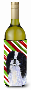 Candy Cane Christmas Design with Dog Wine Bottle Hugger - 615872709199