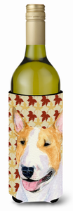 Fall Leaves Design with Dog Wine Bottle Hugger - 615872708307