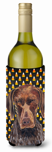 Candy Corn Halloween Design with Dog Wine Bottle Hugger - 615872703449
