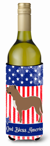 American Flag and Dog Wine Bottle Hugger - 638508987082
