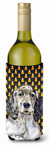 Candy Corn Halloween Design with Dog Wine Bottle Hugger - 615872699780