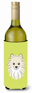 Checkerboard Design with Dog Wine Bottle Hugger - 615872917808