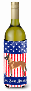 American Flag and Dog Wine Bottle Hugger - 638508987013