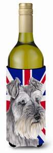 English Union Jack British Flag Design with Dog Wine Bottle Hugger - 615872822874