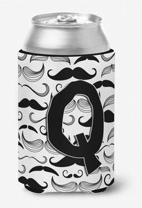 Monogram Letter Moustache Can or Bottle Hugger - 615872969913