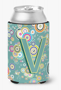 Monogram Letter Circle Circle Alphabet Can or Bottle Hugger - 615872971527