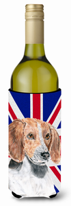 English Union Jack British Flag Design with Dog Wine Bottle Hugger - 615872822959