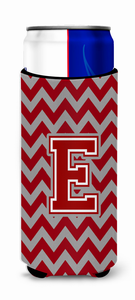 Chevron Maroon and White Ultra Hugger for slim cans - 638508012616