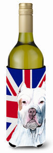 English Union Jack British Flag Design with Dog Wine Bottle Hugger - 615872822751
