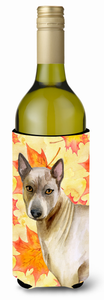 Dog with Fall Design Wine Bottle Hugger - 652259175055