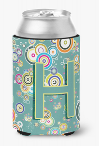 Monogram Letter Circle Circle Alphabet Can or Bottle Hugger - 615872971381