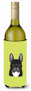 Checkerboard Design with Dog Wine Bottle Hugger - 615872918003