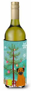 Merry Christmas Tree with Dog Wine Bottle Hugger - 638508539632