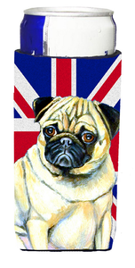 Dog with English Union Jack British Flag Ultra Hugger for slim cans - 615872826940