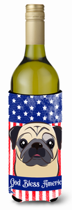 American Flag and Dog Wine Bottle Hugger - 638508210395