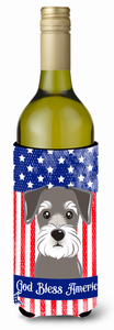American Flag and Dog Wine Bottle Hugger - 638508209832