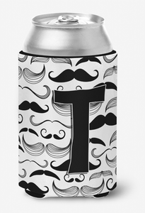 Monogram Letter Moustache Can or Bottle Hugger - 615872969944