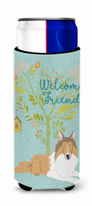 Welcome Friends with Dog Ultra Hugger for slim cans - 652259201501