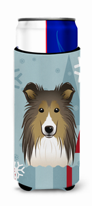 Winter Holiday Dog Design Ultra Hugger for slim cans - 638508125132