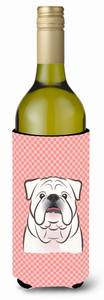 Checkerboard Design with Dog Wine Bottle Hugger - 615872918553