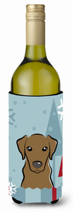 Winter Holiday Dog Design Wine Bottle Hugger - 638508124432
