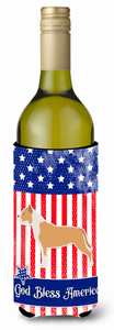 American Flag and Dog Wine Bottle Hugger - 638508497420