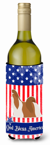 American Flag and Dog Wine Bottle Hugger - 638508497345