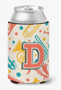 Monogram Letter Retro Musical Instruments Can or Bottle Hugger - 615872967711