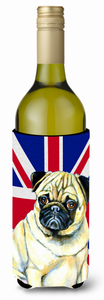 Dog with English Union Jack British Flag Wine Bottle Hugger - 615872827374