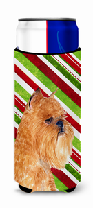 Candy Cane Christmas Design with Dog Ultra Hugger for slim cans - 615872747016