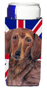 English Union Jack British Flag Design with Dog Ultra Hugger for slim cans - 615872821822