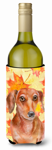 Dog with Fall Design Wine Bottle Hugger - 652259175321