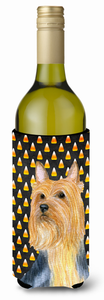 Candy Corn Halloween Design with Dog Wine Bottle Hugger - 615872699728