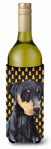 Candy Corn Halloween Design with Dog Wine Bottle Hugger - 615872703258