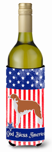 American Flag and Dog Wine Bottle Hugger - 638508496874