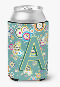 Monogram Letter Circle Circle Alphabet Can or Bottle Hugger - 615872971312