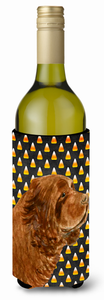 Candy Corn Halloween Design with Dog Wine Bottle Hugger - 615872707966