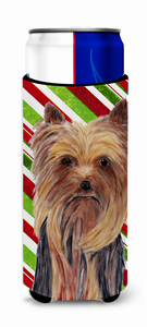 Candy Cane Christmas Design with Dog Ultra Hugger for slim cans - 615872739011